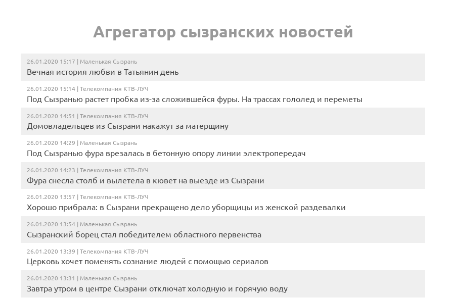 Агрегатор новостей g63.ru